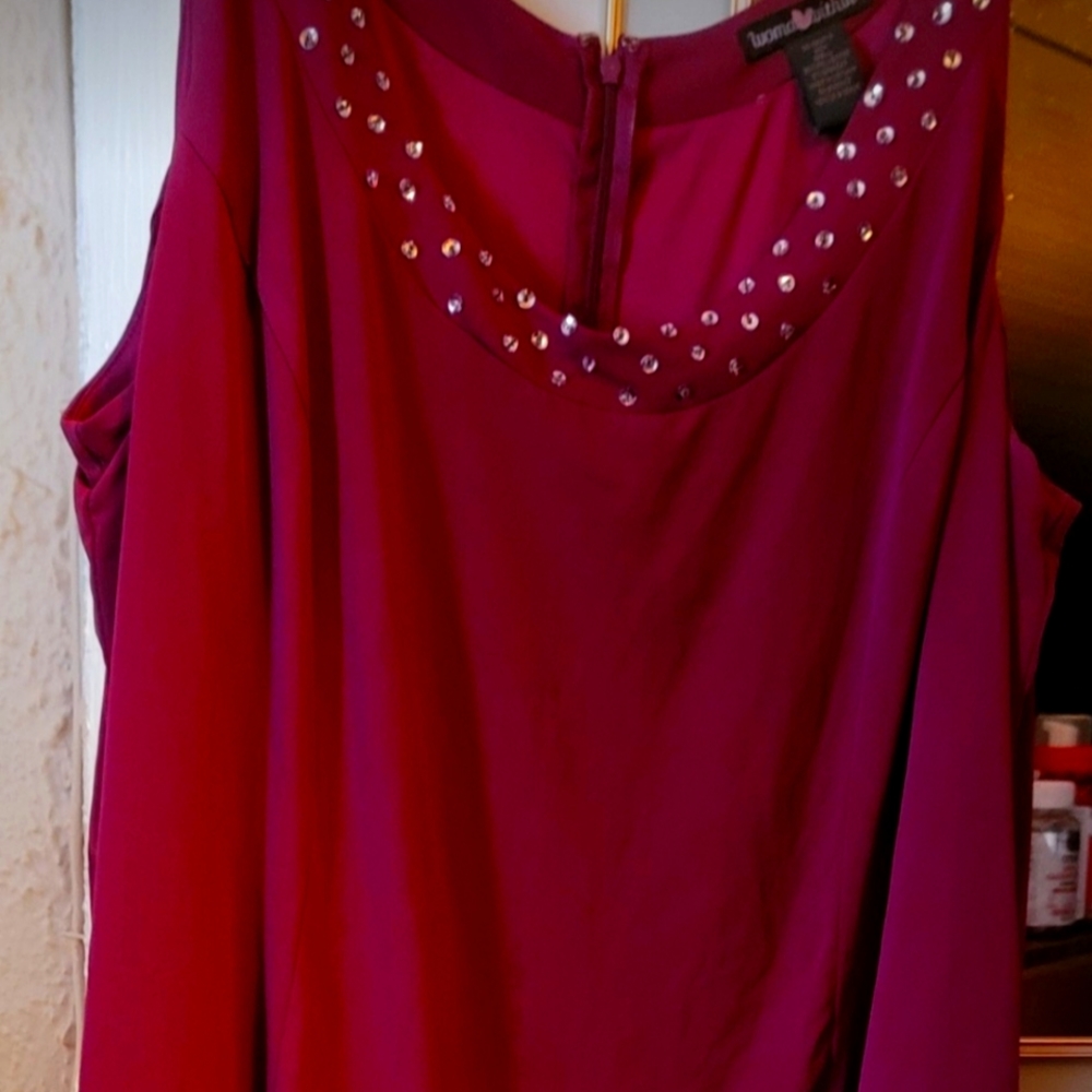 Woman Within---Burgundy Dress...